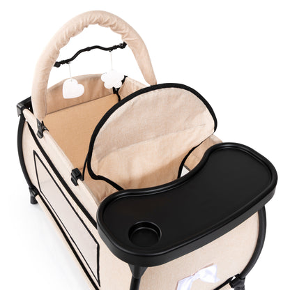Bayer Multi Bed Doll Cot & Integrated High Chair Beige