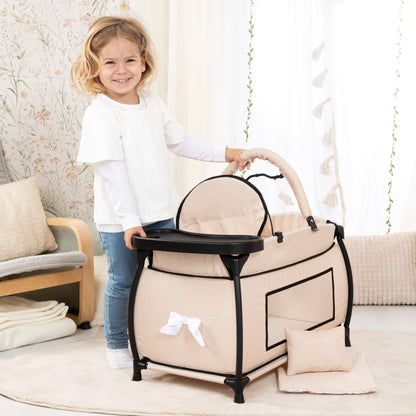 Bayer Multi Bed Doll Cot & Integrated High Chair Beige