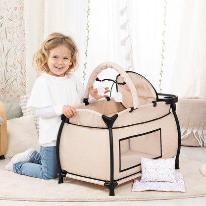 Bayer Multi Bed Doll Cot & Integrated High Chair Beige