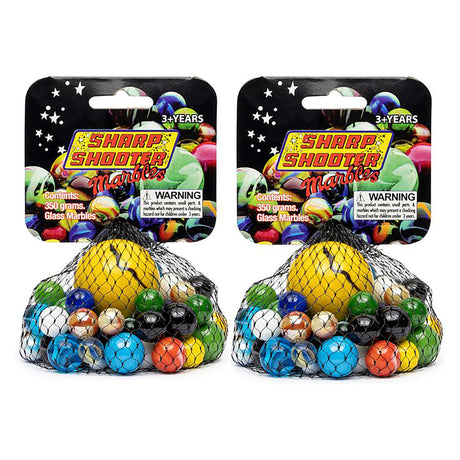 Sharp Shooters Marbles Bag Assorted Colours (1 x 25mm & 20 x 16mm)
