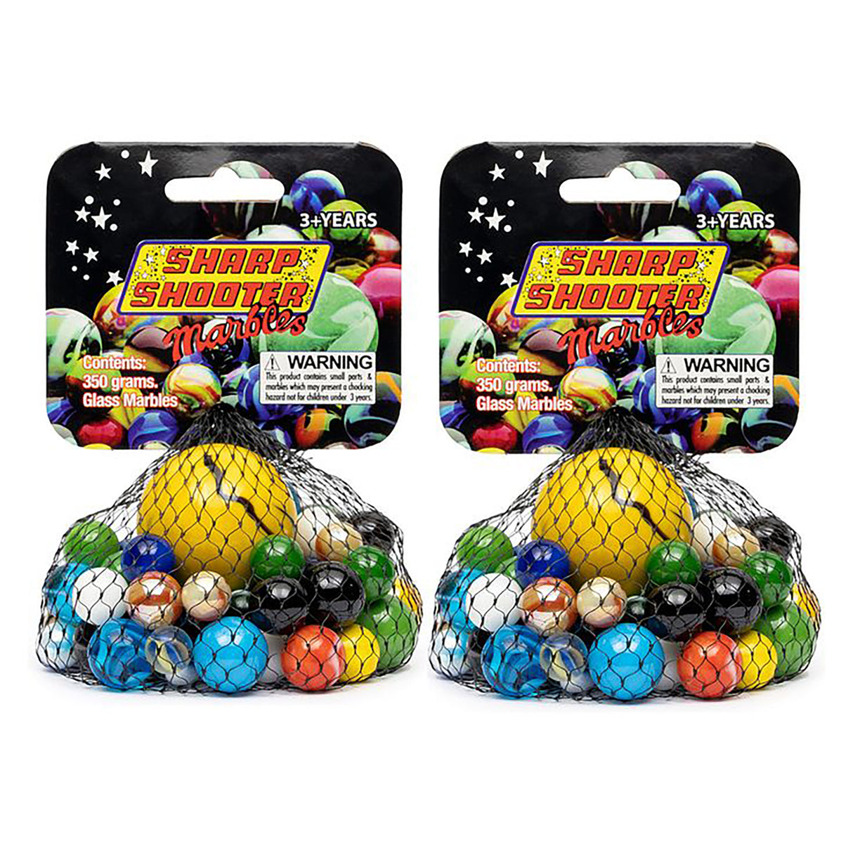 Sharp Shooters Marbles Bag Assorted Colours (1 x 25mm & 20 x 16mm)