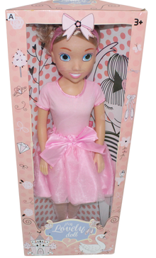Bambolina Dolls 80cm Fashion Doll Ballerina in Pink Dress