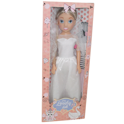 Bambolina Dolls 80cm Fashion Doll Bride in White Dress