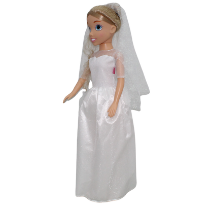 Bambolina Dolls 80cm Fashion Doll Bride in White Dress