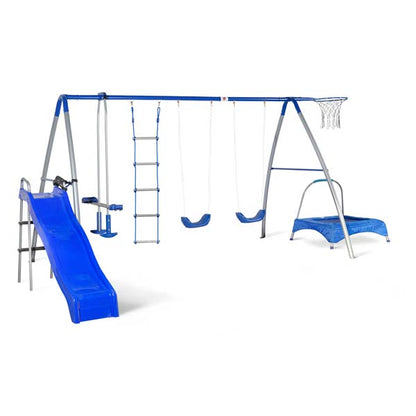 Plum 8 station Multiplay  Swings Set with bounce and slide