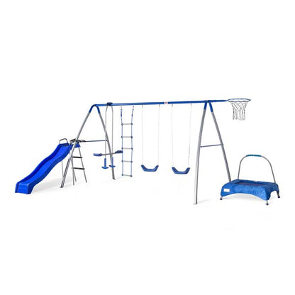 Plum 8 station Multiplay  Swings Set with bounce and slide
