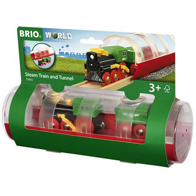 Brio Tunnel & Steam Train 3pc Set