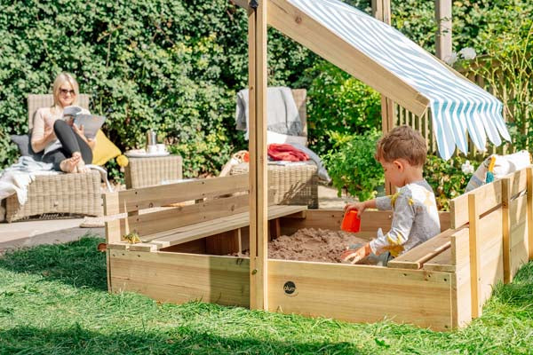 Plum Sandpit with Canopy