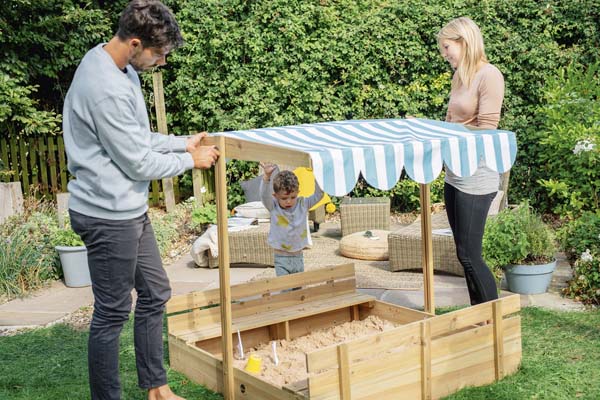 Plum Sandpit with Canopy