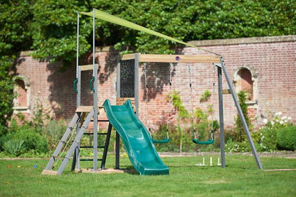 Plum Siamang Wooden Outdoor Playset Swing, Slide & Climbing Frame for Backyard Fun