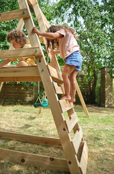Plum Wooden Climbing Frame with Height adjustable seats and Carabiner - Tamarin