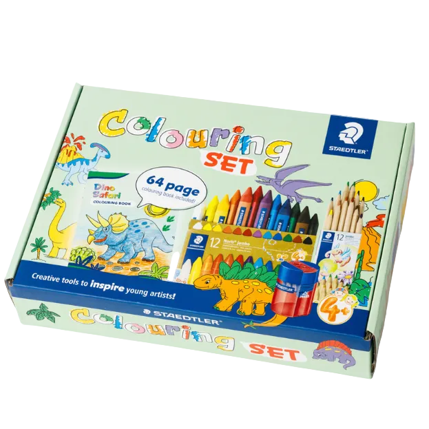 White Smoke Staedtler Dino Safari Colouring Set Kids Colouring Books