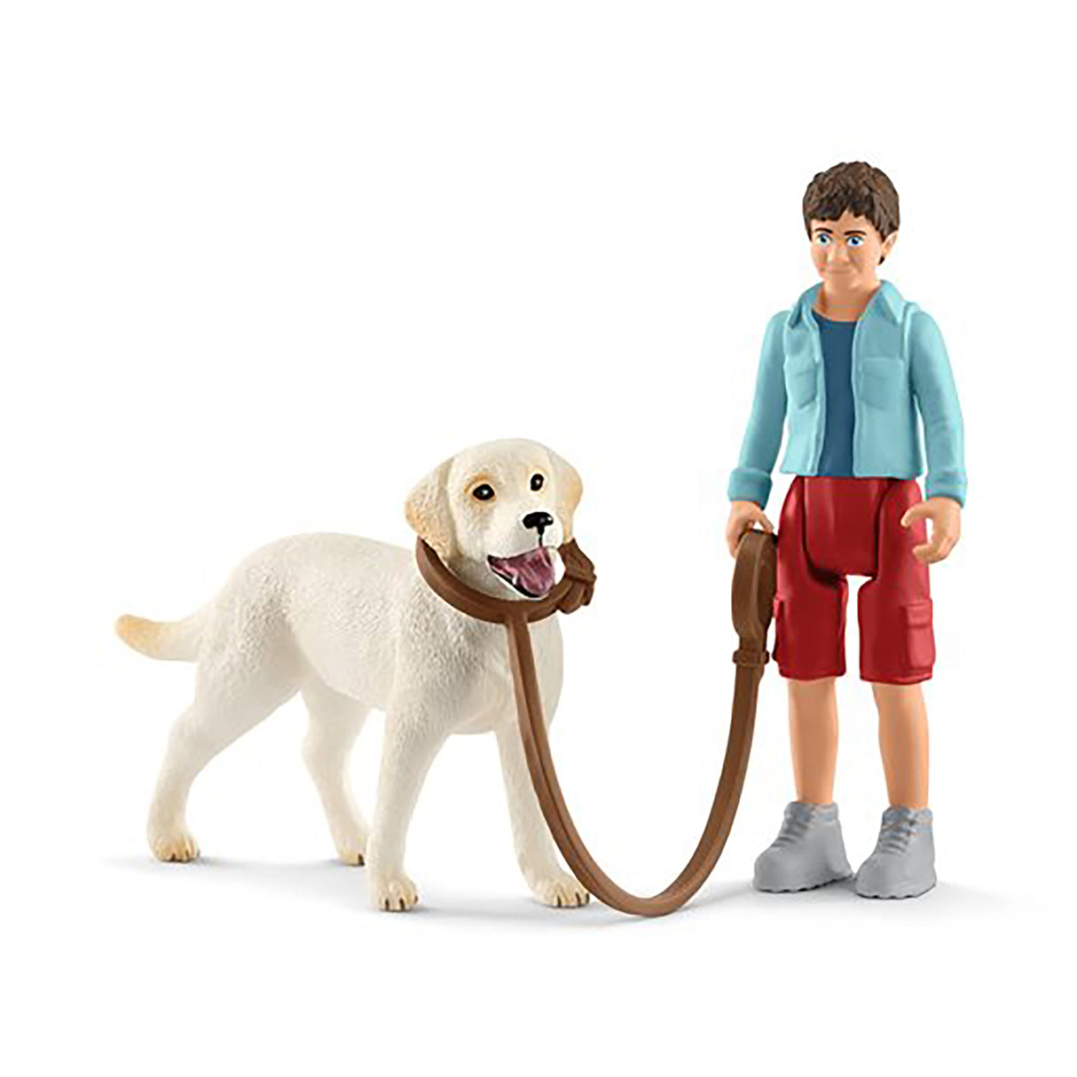 SCHLEICH Farm World Walking with Labrador Retriever Toy Figure Set (42478)