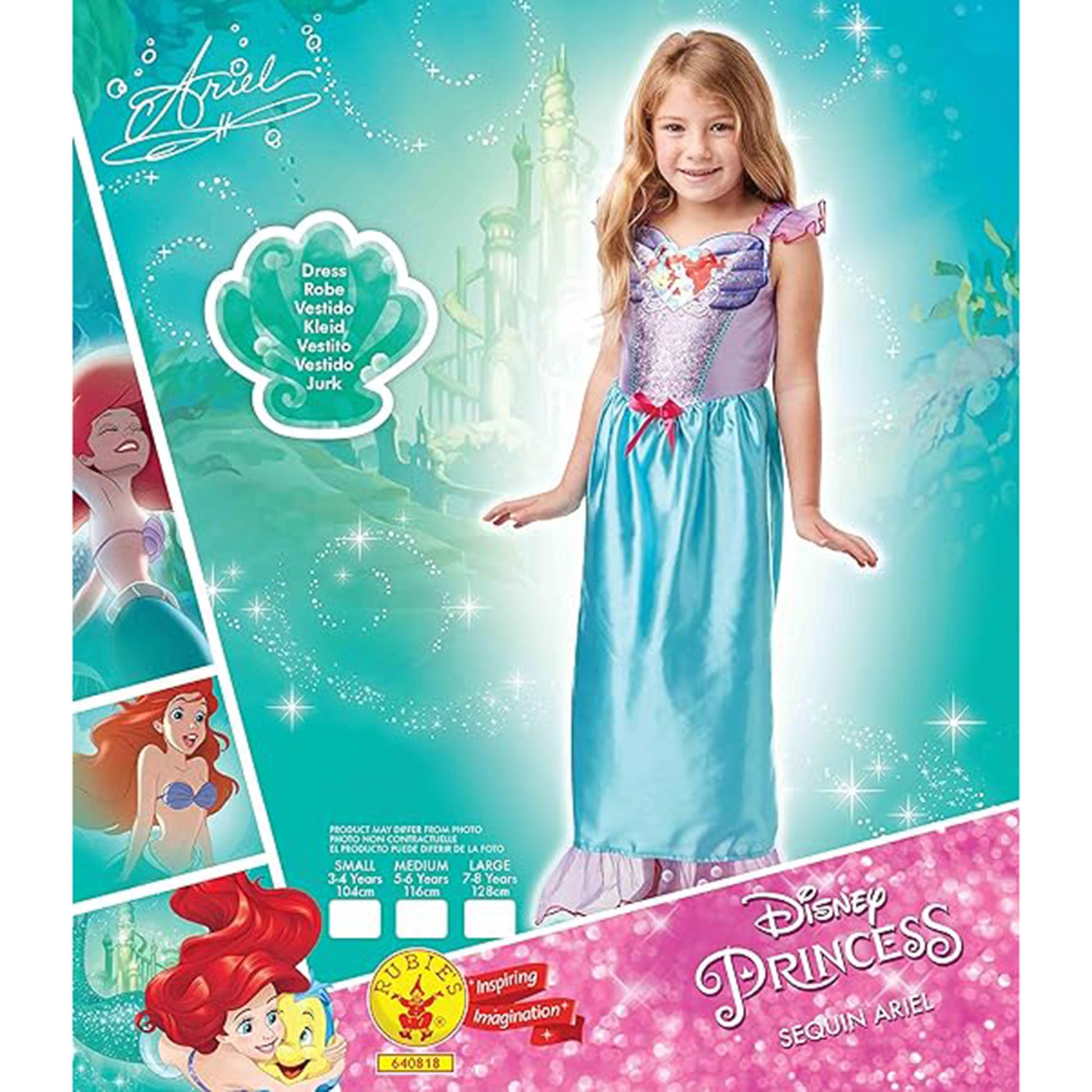 Ariel Sequin Classic Costume Kids