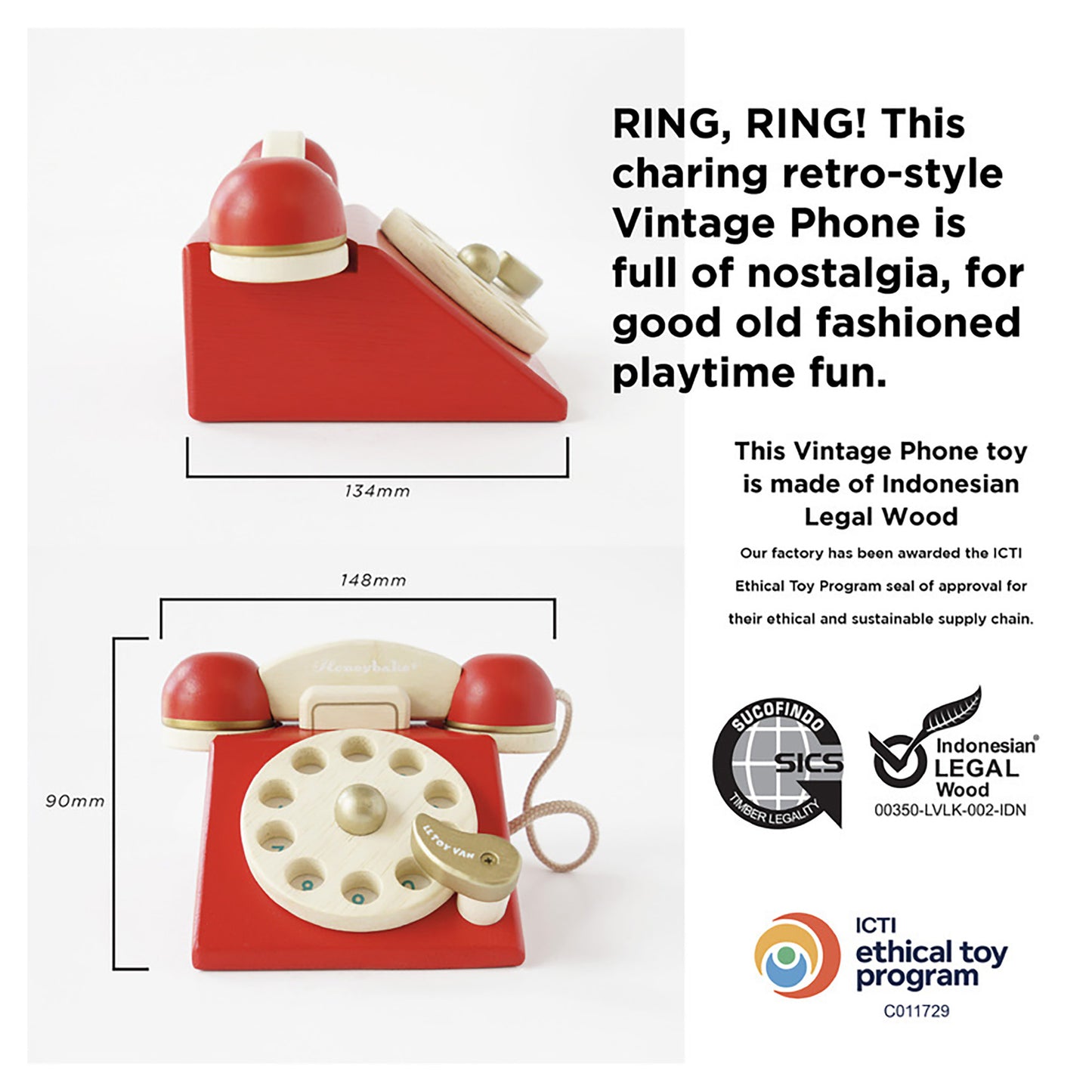 Le Toy Van Honeybake Vintage Phone