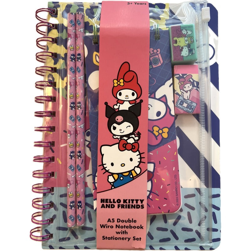 Hello Kitty A5 Spiral Notebook With Stationery Set – Toys