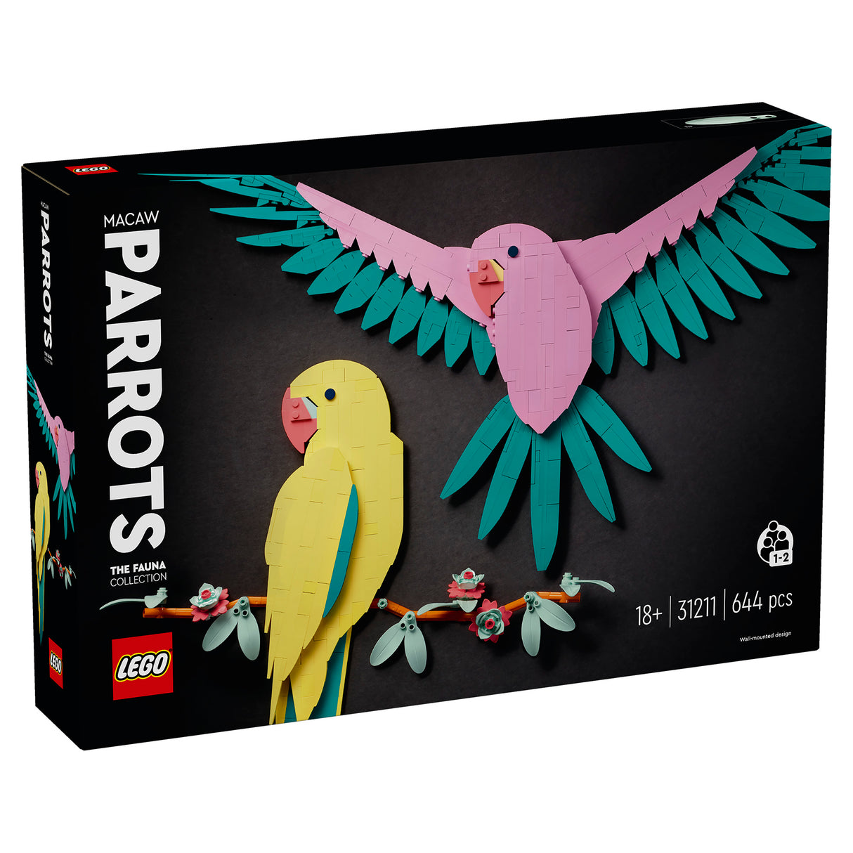 LEGO Art The Fauna Collection Macaw Parrots 31211, (644-pieces)
