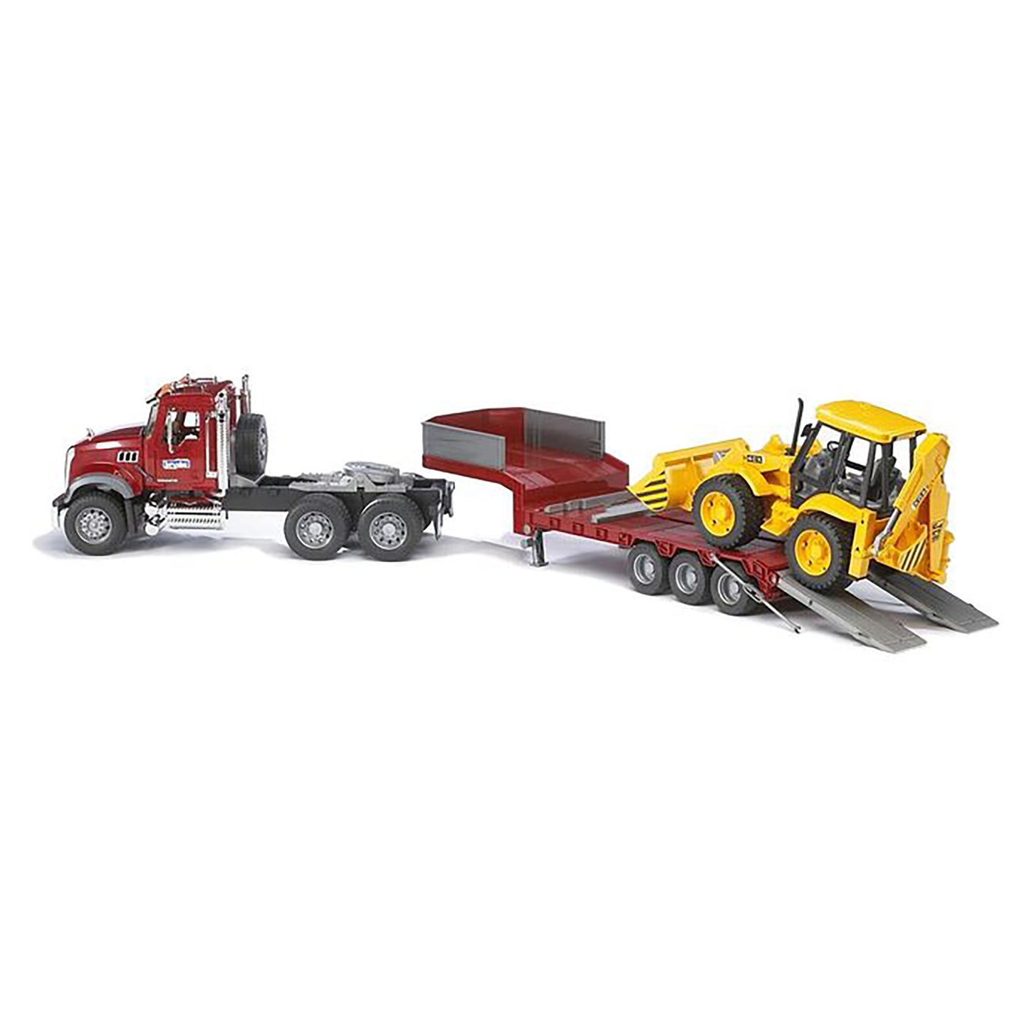 Bruder 1/16 Mack Granite Low Loader With Jcb 4Cx Backhoe Loader, Multicolour