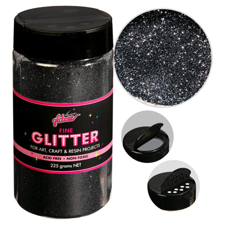 Illusions Fine Ordinary glitter 0.2mm-Ebony (227g)