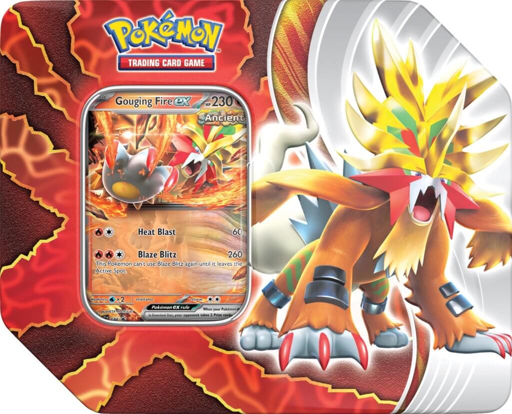 Pokemon TCG Paradox Destinies Tin Gouging Fire