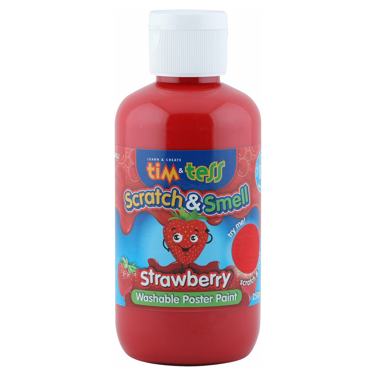 Tim & Tess Scratch & Smell Children's Washable Poster Paint Strawberry 250ml