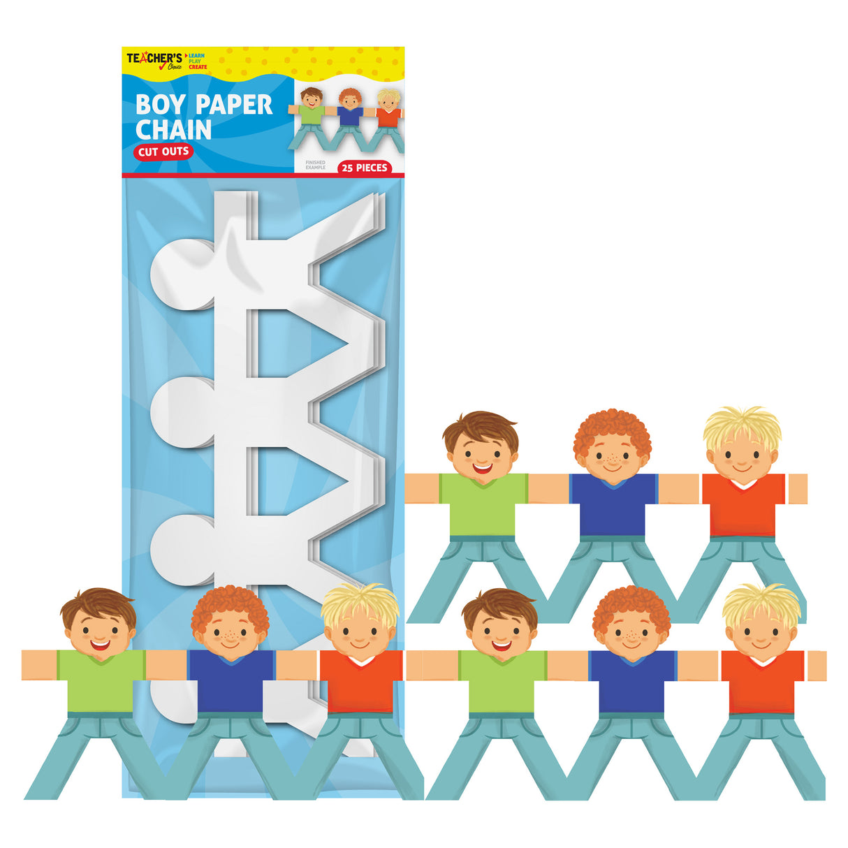 Teacher's Choice Boy Paper Chain Cut Outs (25 Piece)