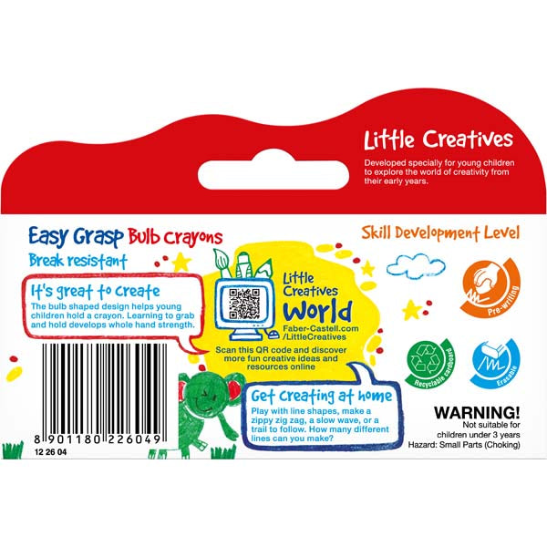 Little Creatives Easy Grasp Bulb Crayons Pack of 4