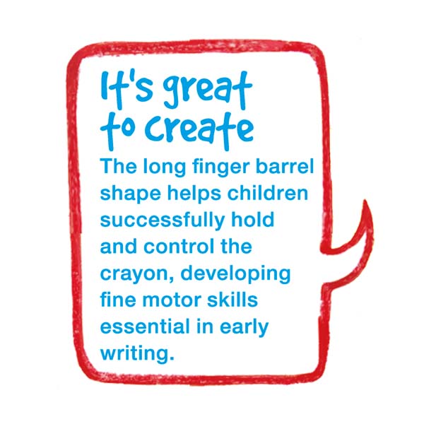 Little Creatives Easy Grasp Finger Crayons Pack of 6