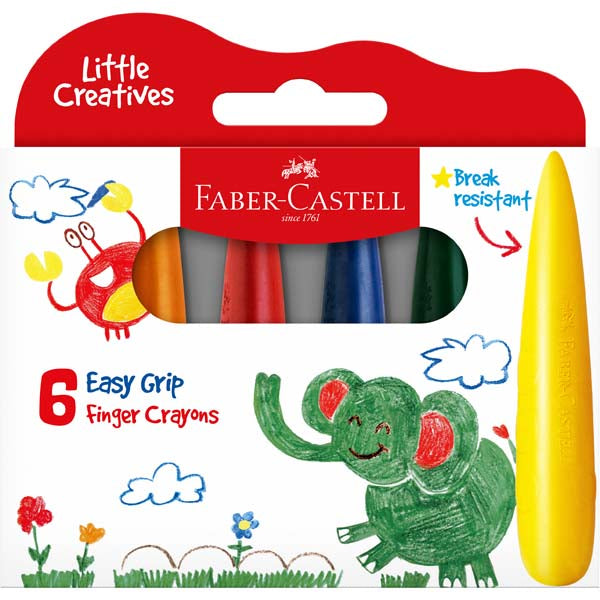 Little Creatives Easy Grasp Finger Crayons Pack of 6