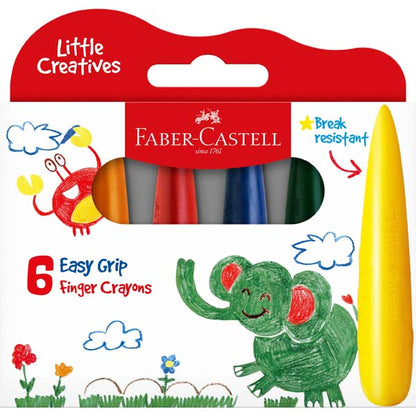 Little Creatives Easy Grasp Finger Crayons Pack of 6