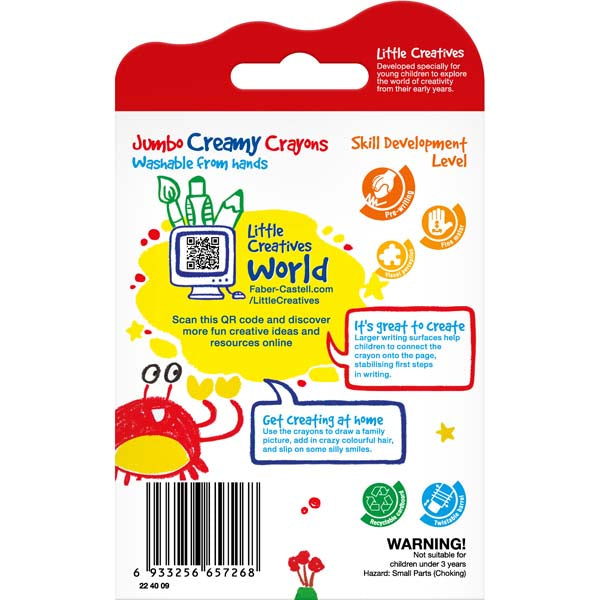 Little Creatives Jumbo Creamy Crayons Pack of 6
