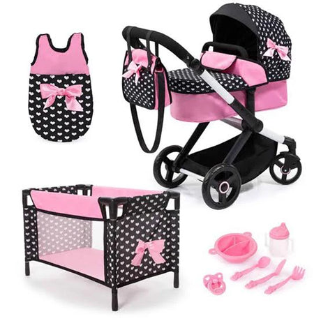 Bayer Xeo Mega Pram Set Pink Black