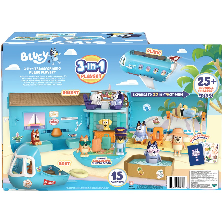 Bluey S11 3-in-1 Airplane Playset