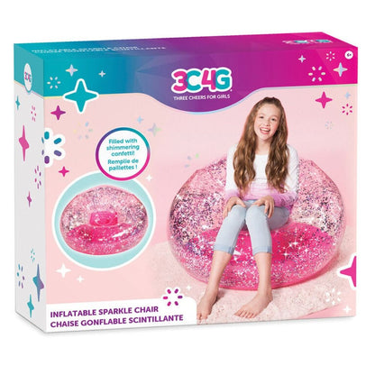 Pink Glitter Confetti Inflatable Chair