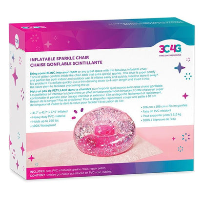 Pink Glitter Confetti Inflatable Chair