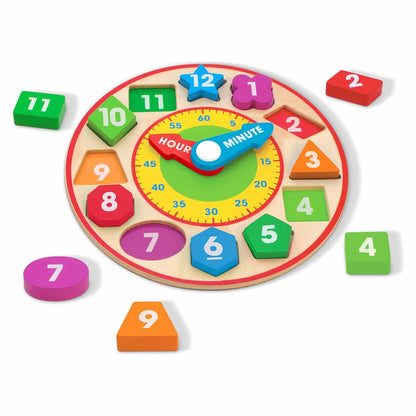 Melissa & Doug Classic Wooden Toy - Shape Sorting Clock