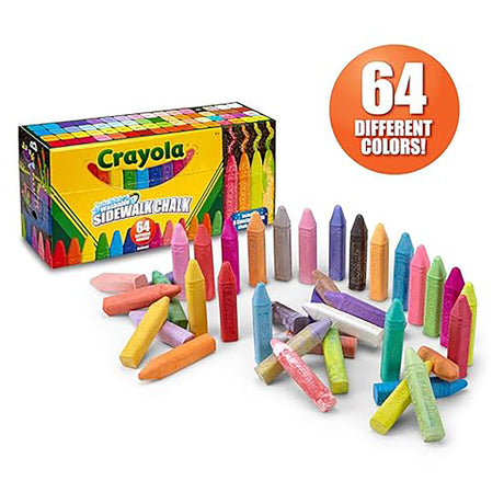 Crayola Washable Sidewalk Chalk in Assorted Colors 64 Count Gift for Kids