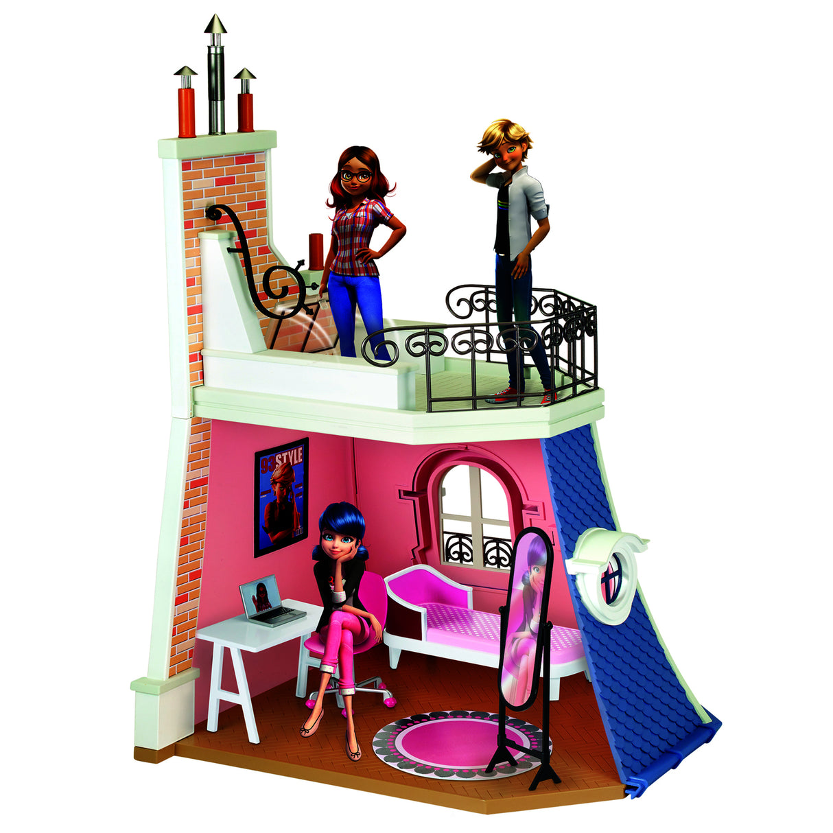Miraculous Tales Of Ladybug And Cat Noir Marinette's 2-In-1 Bedroom & Balcony Playset
