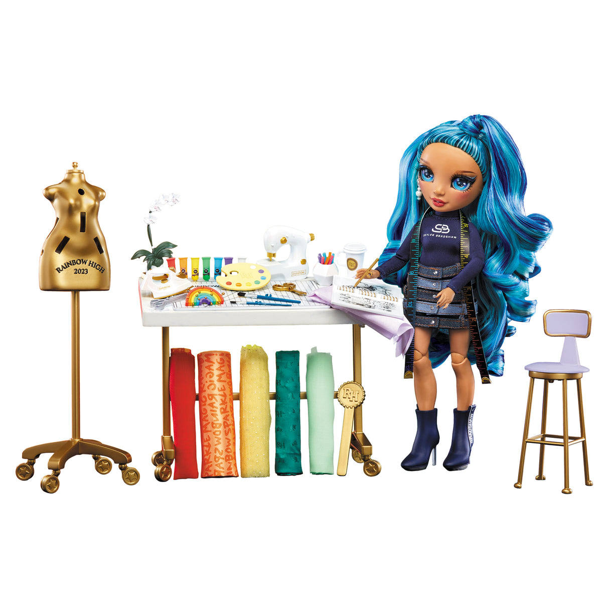 Rainbow High Dream & Design Fashion Studio Playset with Exclusive Blue Skyler Doll