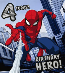 Connections from Hallmark Marvel Spiderman 4th Birthday Greeting Card