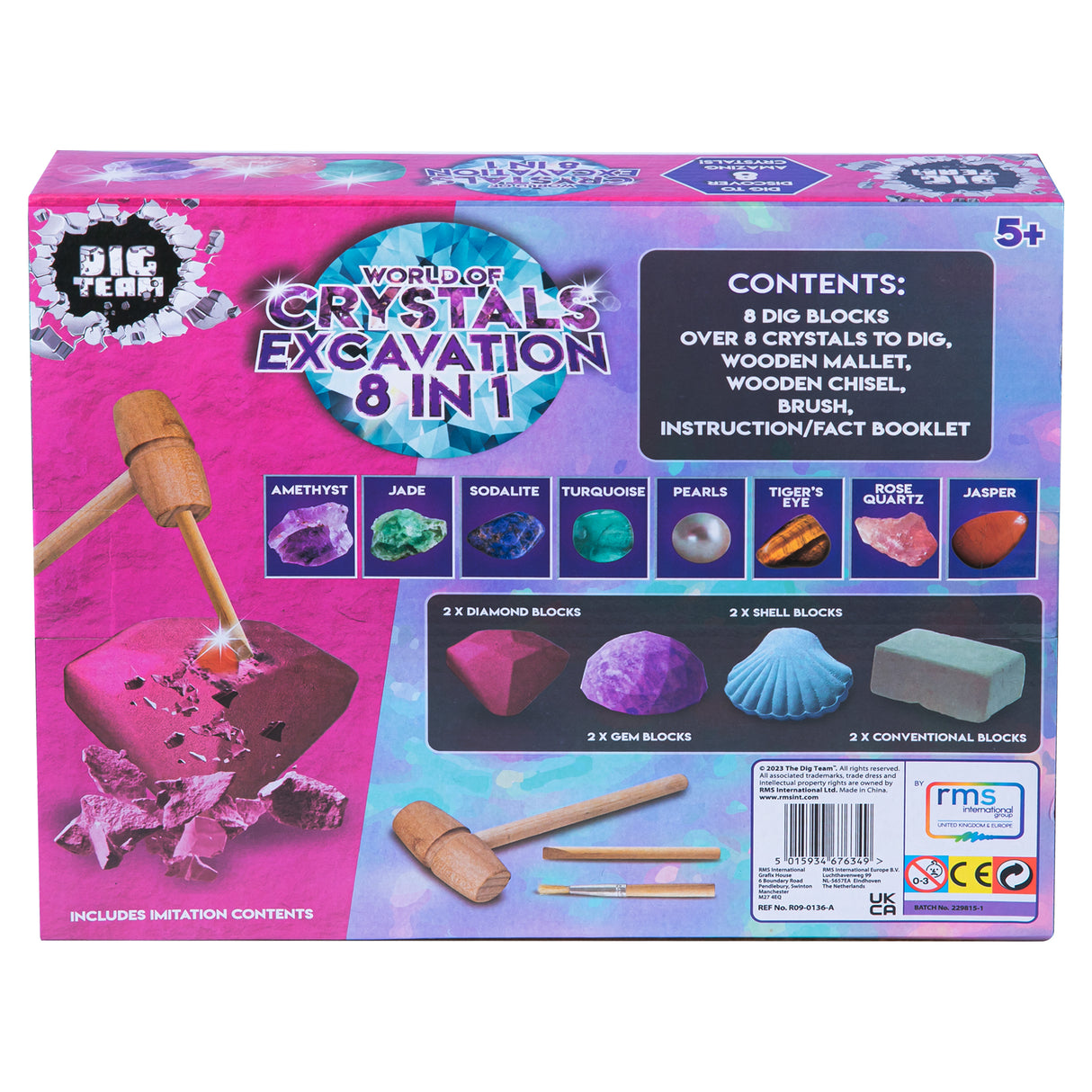 Dig Team 8 in 1 World of Crystals Excavation Kit