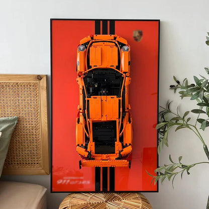 Decorative Wall Mount Frame For LEGO® 42056 Porsche 911 RSR (without LED) - Style A