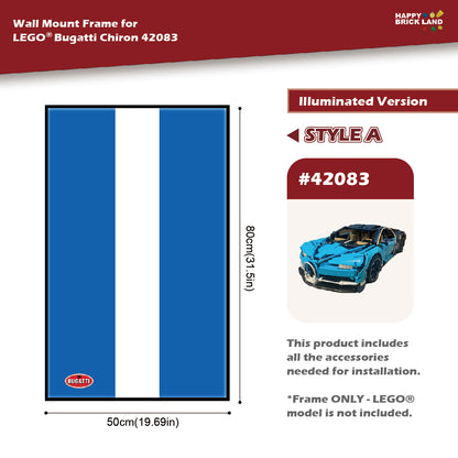 Decorative Wall Mount Frame For LEGO® 42083 Bugatti Chiron (with LED) - Style A