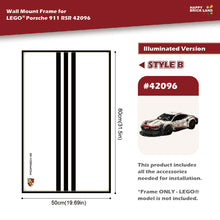 Decorative Wall Mount Frame For LEGO® 42096 Porsche 911 RSR (with LED)- Style B