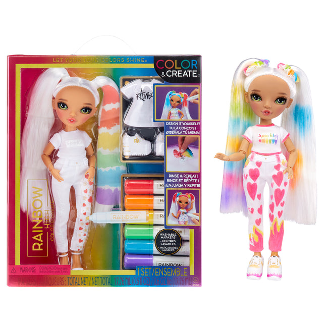 Rainbow High Colour & Create Fashion DIY Doll with Green Eyes