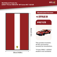 Decorative Wall Mount Frame For LEGO® 42125 Ferrari 488 GTE (with LED) - Style B