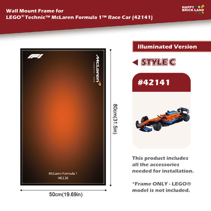Decorative Wall Mount Frame For LEGO® 42141 McLaren F1 (with LED) - Style C
