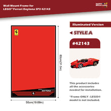 Decorative Wall Mount Frame For LEGO® 42143 Ferrari Daytona SP3 (with LED) Style A