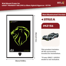 Decorative Wall Mount Frame For LEGO® 42156 PEUGEOT 9X8 24H Le Mans Hybrid Hypercar(without LED) - Style A