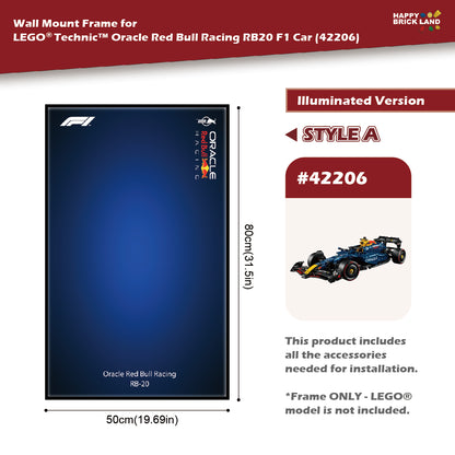 Decorative Wall Mount Frame For LEGO® 42206 Red Bull (LED) - Style A